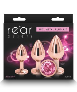 Rear Assets 3-Piece Metal Plug Kit Rose Gold/Pink