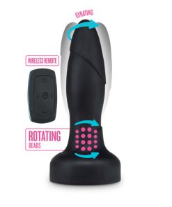 Anal Adventures Platinum Vibrating & Rotating Drive Plug Black