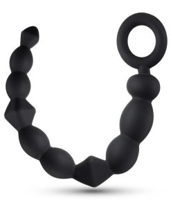 Anal Adventures Platinum Silicone Beginner Anal Beads Black