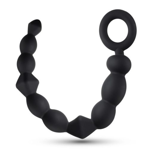Anal Adventures Platinum Silicone Beginner Anal Beads Black - Image 2