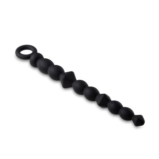 Anal Adventures Platinum Silicone Beginner Anal Beads Black - Image 3
