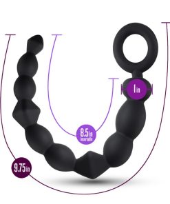 Anal Adventures Platinum Silicone Beginner Anal Beads Black