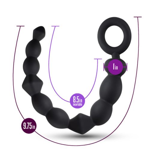 Anal Adventures Platinum Silicone Beginner Anal Beads Black - Image 5
