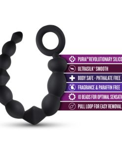 Anal Adventures Platinum Silicone Beginner Anal Beads Black
