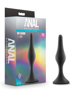 Anal Adventures Platinum Silicone Beginner Plug Large Black