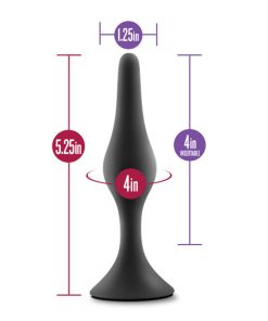Anal Adventures Platinum Silicone Beginner Plug Large Black