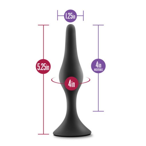 Anal Adventures Platinum Silicone Beginner Plug Large Black - Image 5