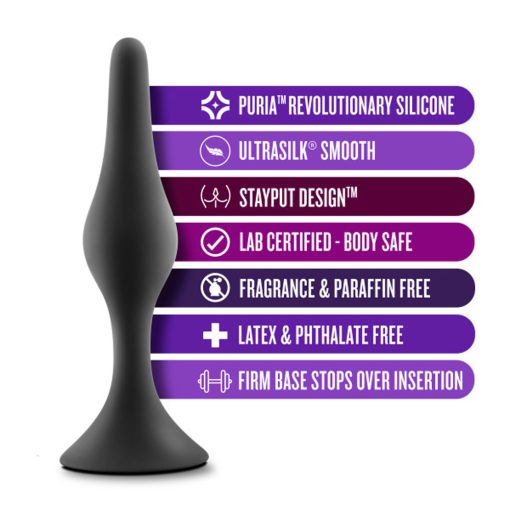 Anal Adventures Platinum Silicone Beginner Plug Large Black - Image 6