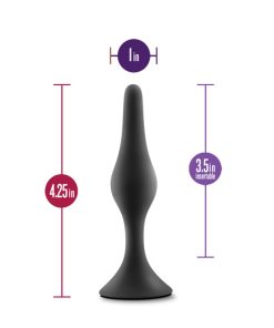 Anal Adventures Platinum Silicone Beginner Plug Medium Black