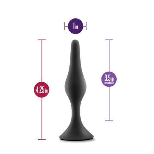 Anal Adventures Platinum Silicone Beginner Plug Medium Black - Image 5