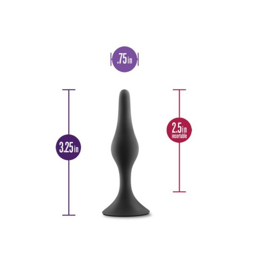 Anal Adventures Platinum Silicone Beginner Plug Small Black - Image 5
