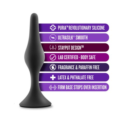 Anal Adventures Platinum Silicone 3-Piece Beginner Plug Kit Black - Image 5