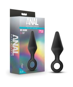 Anal Adventures Platinum Silicone Loop Plug Large Black