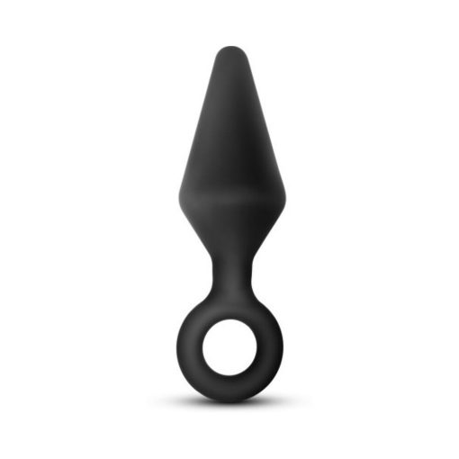Anal Adventures Platinum Silicone Loop Plug Large Black - Image 2