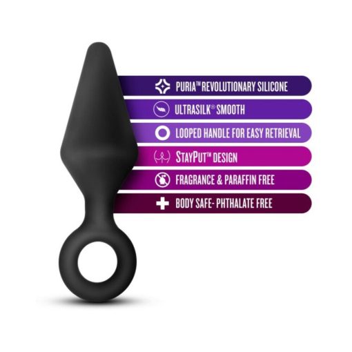 Anal Adventures Platinum Silicone Loop Plug Large Black - Image 4