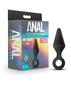 Anal Adventures Platinum Silicone Loop Plug Medium Black