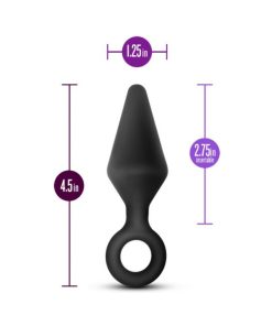 Anal Adventures Platinum Silicone Loop Plug Medium Black