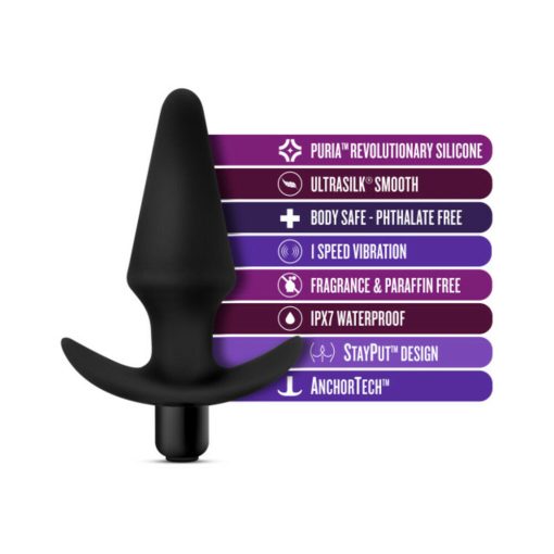 Anal Adventures Platinum Silicone Vibrating Plug Black - Image 7