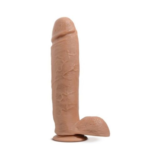 Au Naturel Huge 10 In. Posable Dual Density Dildo With Balls Tan - Image 2