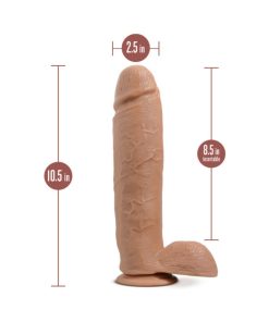 Au Naturel Huge 10 In. Posable Dual Density Dildo With Balls Tan