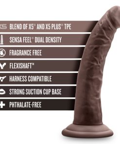 Au Naturel Jack 7 In. Posable Dual Density Dildo Brown