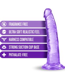 B Yours Plus Lust N' Thrust 7 In. Dildo Purple
