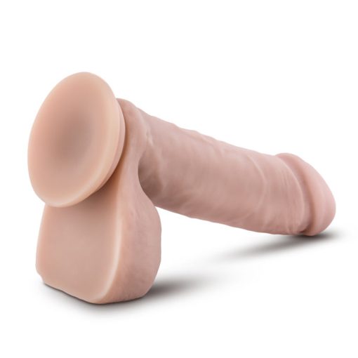 Dr. Skin Plus Realistic 8 In. Triple Density Posable Dildo With Balls Beige - Image 4