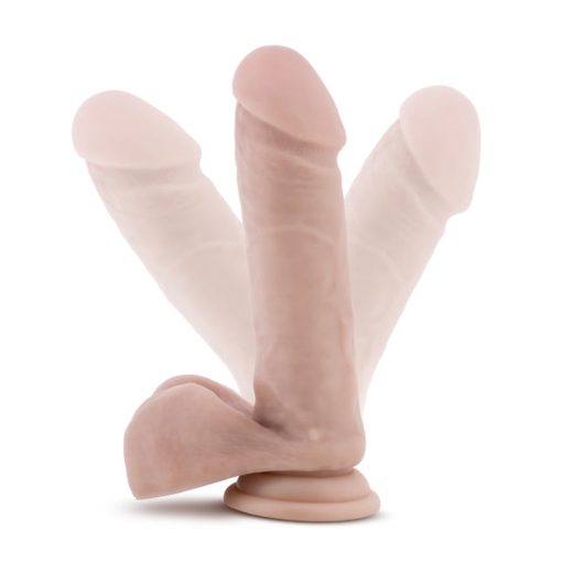 Dr. Skin Plus Realistic 8 In. Triple Density Posable Dildo With Balls Beige - Image 8