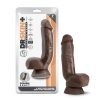 Dr. Skin Plus Thick 8 In. Triple Density Posable Dildo With Balls Brown