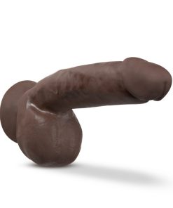 Dr. Skin Plus Thick 8 In. Triple Density Posable Dildo With Balls Brown