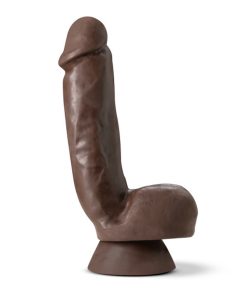 Dr. Skin Plus Thick 8 In. Triple Density Posable Dildo With Balls Brown
