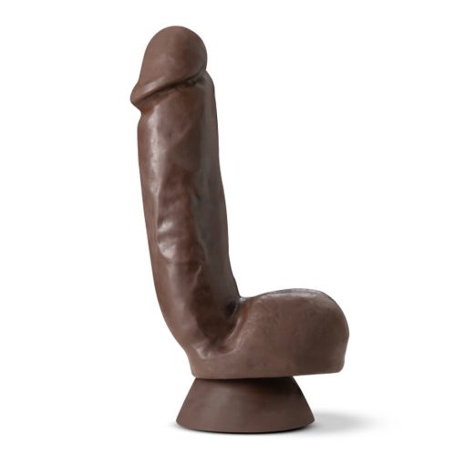 Dr. Skin Plus Thick 8 In. Triple Density Posable Dildo With Balls Brown - Image 4