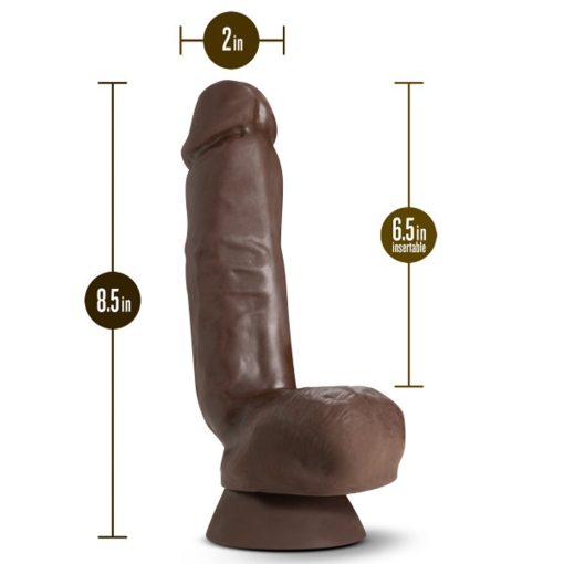 Dr. Skin Plus Thick 8 In. Triple Density Posable Dildo With Balls Brown - Image 5
