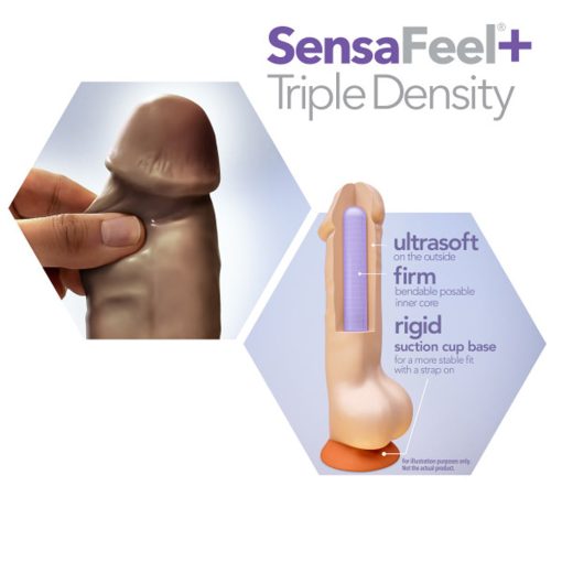 Dr. Skin Plus Thick 8 In. Triple Density Posable Dildo With Balls Brown - Image 7