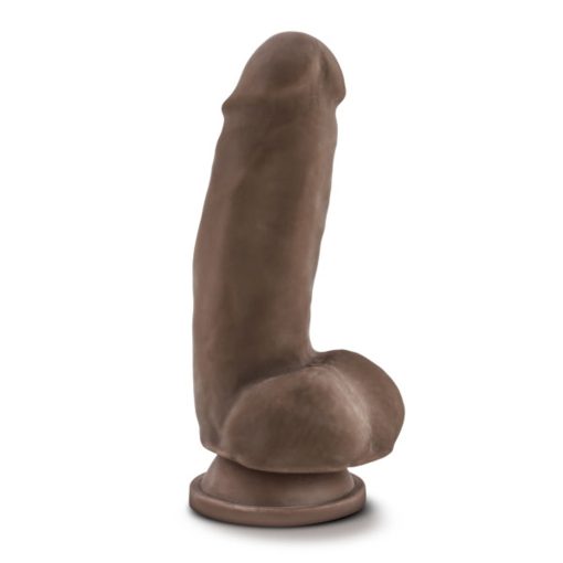 Dr. Skin Plus Girthy 7 In. Triple Density Posable Dildo With Balls Brown - Image 2