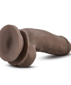 Dr. Skin Plus Girthy 7 In. Triple Density Posable Dildo With Balls Brown