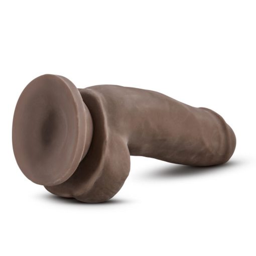 Dr. Skin Plus Girthy 7 In. Triple Density Posable Dildo With Balls Brown - Image 4
