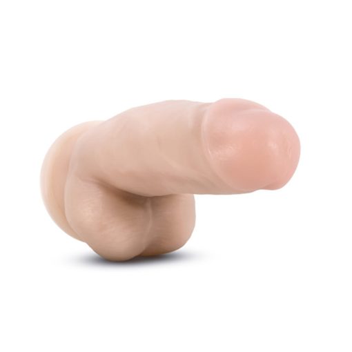 Dr. Skin Plus Girthy 7 In. Triple Density Posable Dildo With Balls Beige - Image 4