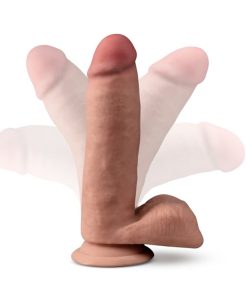 Dr. Skin Plus Realistic 7 In. Triple Density Posable Dildo With Balls Tan