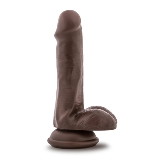 Dr. Skin Plus Realistic 6 In. Triple Density Posable Dildo With Balls Brown - Image 2