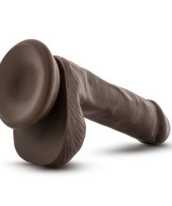 Dr. Skin Plus Realistic 6 In. Triple Density Posable Dildo With Balls Brown