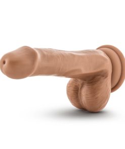 Dr. Skin Plus Realistic 6 In. Triple Density Posable Dildo With Balls Tan