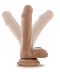 Dr. Skin Plus Realistic 6 In. Triple Density Posable Dildo With Balls Tan