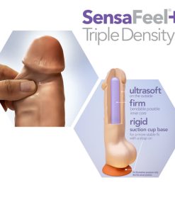Dr. Skin Plus Realistic 6 In. Triple Density Posable Dildo With Balls Tan