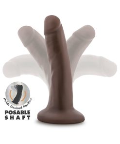 Dr. Skin Plus Realistic 5 In. Triple Density Posable Dildo Brown