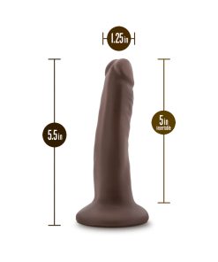 Dr. Skin Plus Realistic 5 In. Triple Density Posable Dildo Brown