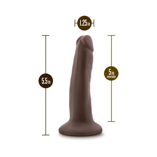 Dr. Skin Plus Realistic 5 In. Triple Density Posable Dildo Brown - Image 7