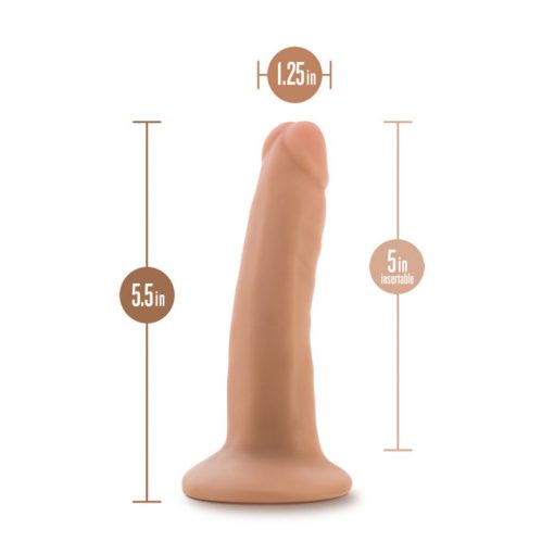 Dr. Skin Plus Realistic 5 In. Triple Density Posable Dildo Beige - Image 5