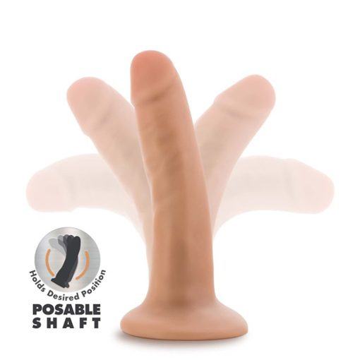Dr. Skin Plus Realistic 5 In. Triple Density Posable Dildo Beige - Image 6
