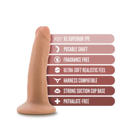 Dr. Skin Plus Realistic 5 In. Triple Density Posable Dildo Beige - Image 8